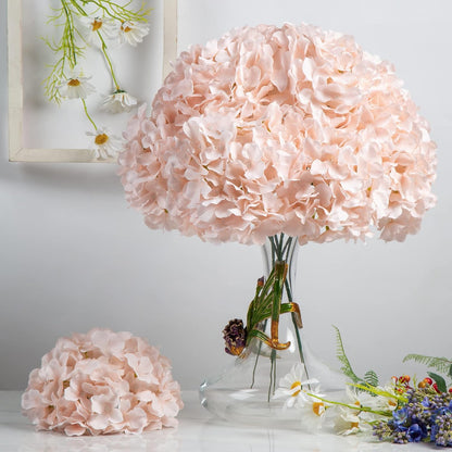 Artificial Hydrangea Silk Flower Heads with Stem Fake Blue Hydrangea Bigger Flowers for Wedding Home Garden Centerpiece Pack of 6
