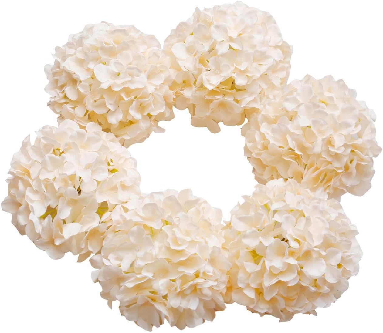 Artificial Hydrangea Silk Flower Heads with Stem Fake Blue Hydrangea Bigger Flowers for Wedding Home Garden Centerpiece Pack of 6