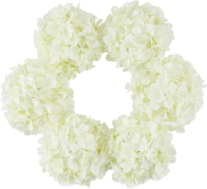 Artificial Hydrangea Silk Flower Heads with Stem Fake Blue Hydrangea Bigger Flowers for Wedding Home Garden Centerpiece Pack of 6
