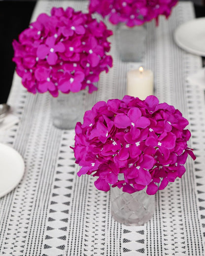 Artificial Hydrangea Silk Flower Heads with Stem Fake Blue Hydrangea Bigger Flowers for Wedding Home Garden Centerpiece Pack of 6