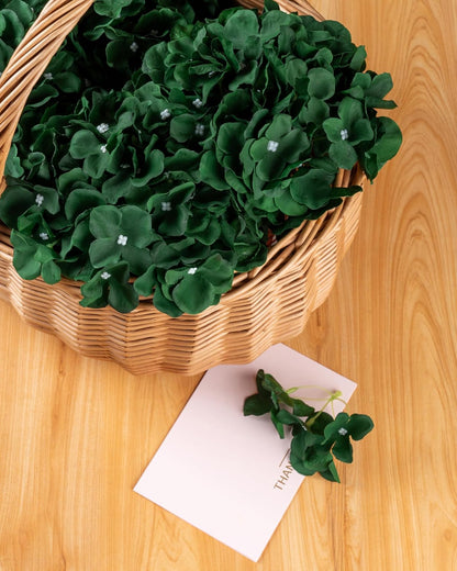 Artificial Hydrangea Silk Flower Heads with Stem Fake Blue Hydrangea Bigger Flowers for Wedding Home Garden Centerpiece Pack of 6