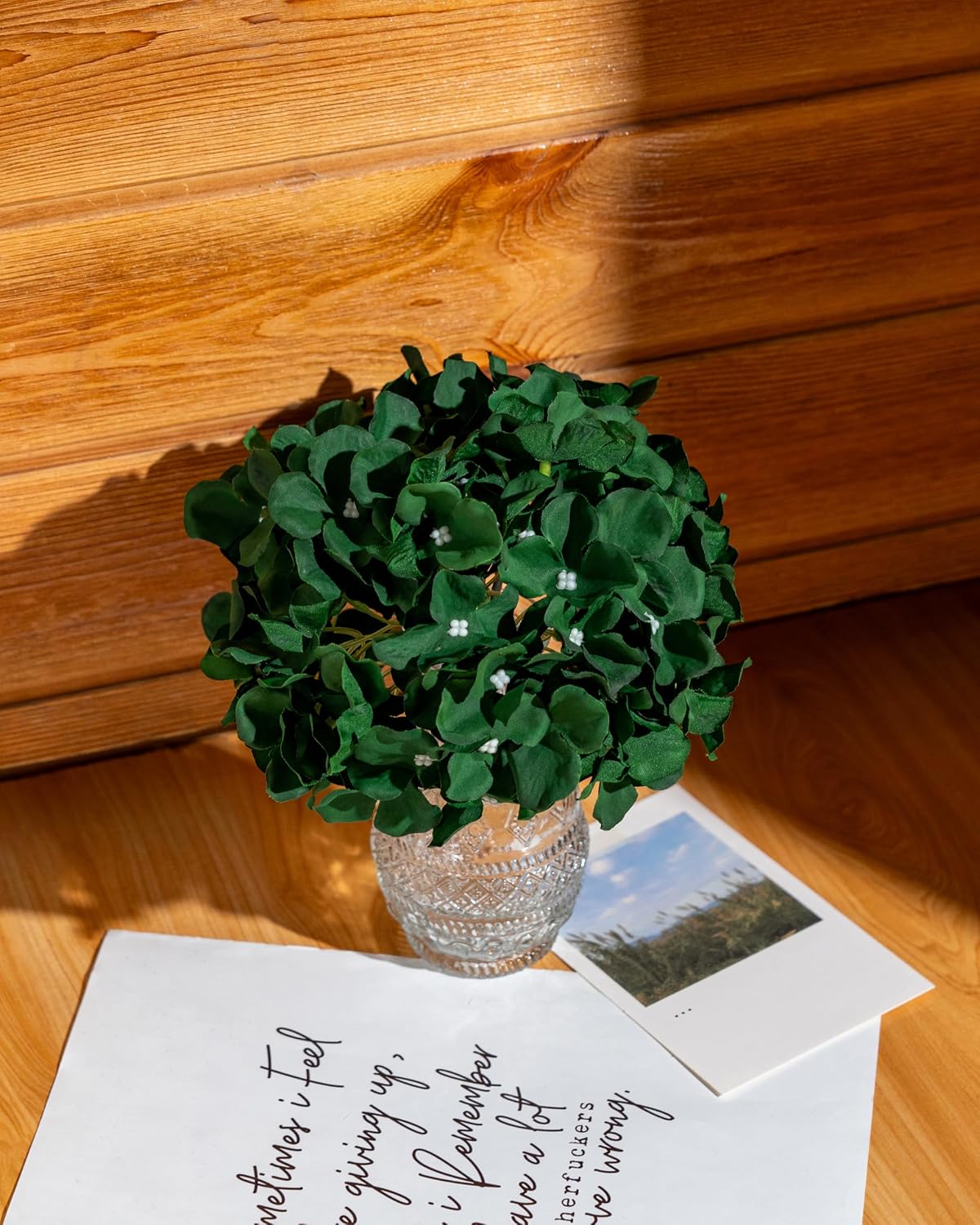 Artificial Hydrangea Silk Flower Heads with Stem Fake Blue Hydrangea Bigger Flowers for Wedding Home Garden Centerpiece Pack of 6