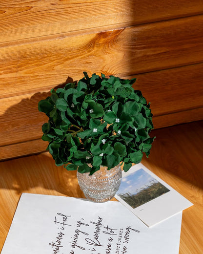 Artificial Hydrangea Silk Flower Heads with Stem Fake Blue Hydrangea Bigger Flowers for Wedding Home Garden Centerpiece Pack of 6