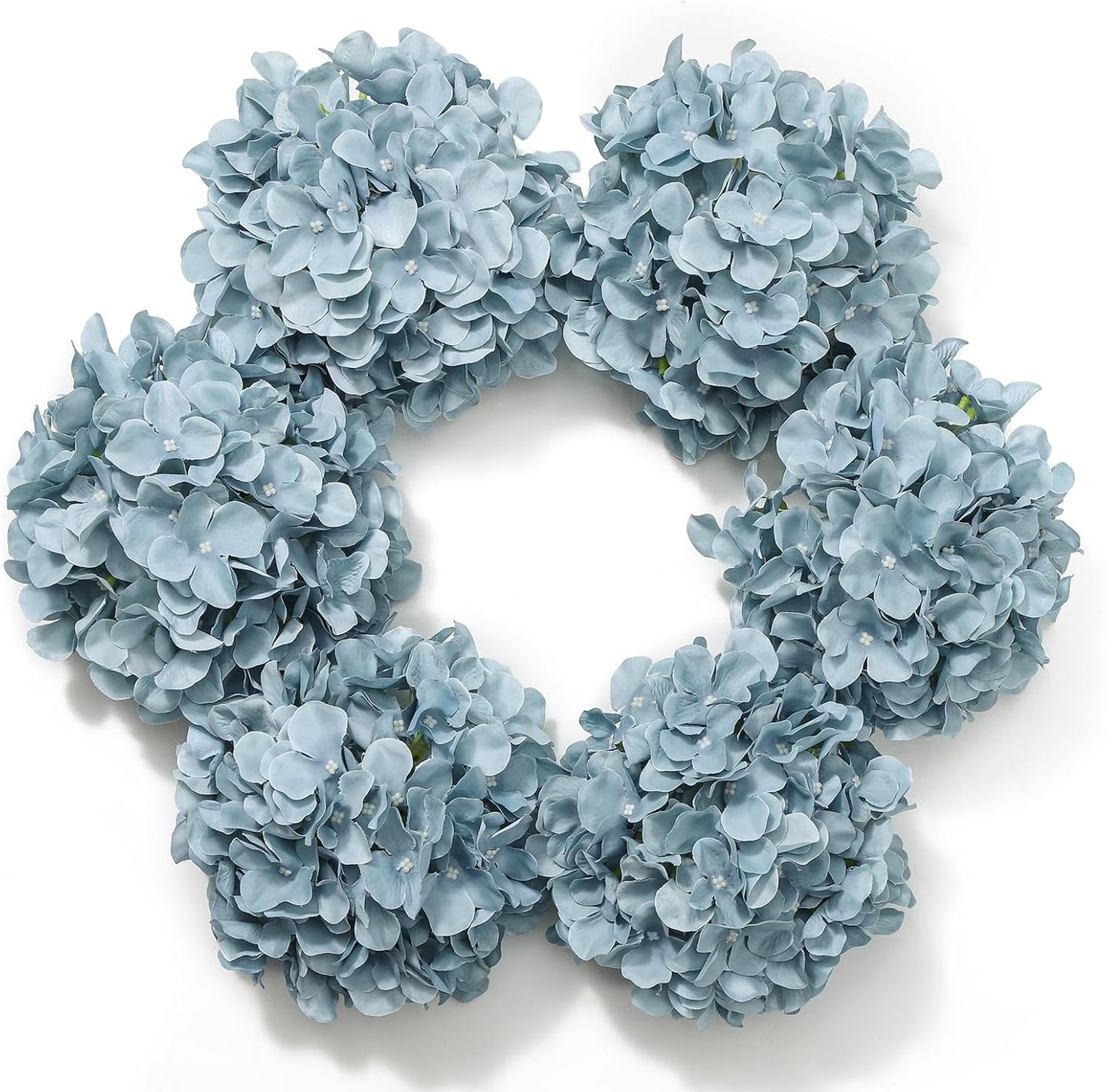 Artificial Hydrangea Silk Flower Heads with Stem Fake Blue Hydrangea Bigger Flowers for Wedding Home Garden Centerpiece Pack of 6