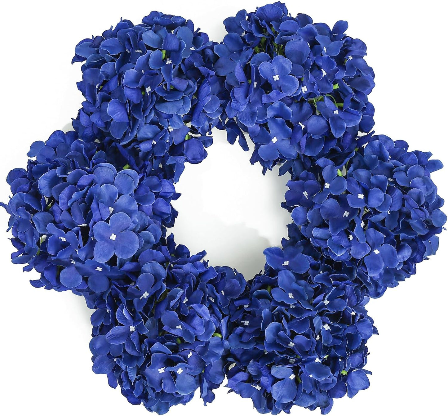 Artificial Hydrangea Silk Flower Heads with Stem Fake Blue Hydrangea Bigger Flowers for Wedding Home Garden Centerpiece Pack of 6
