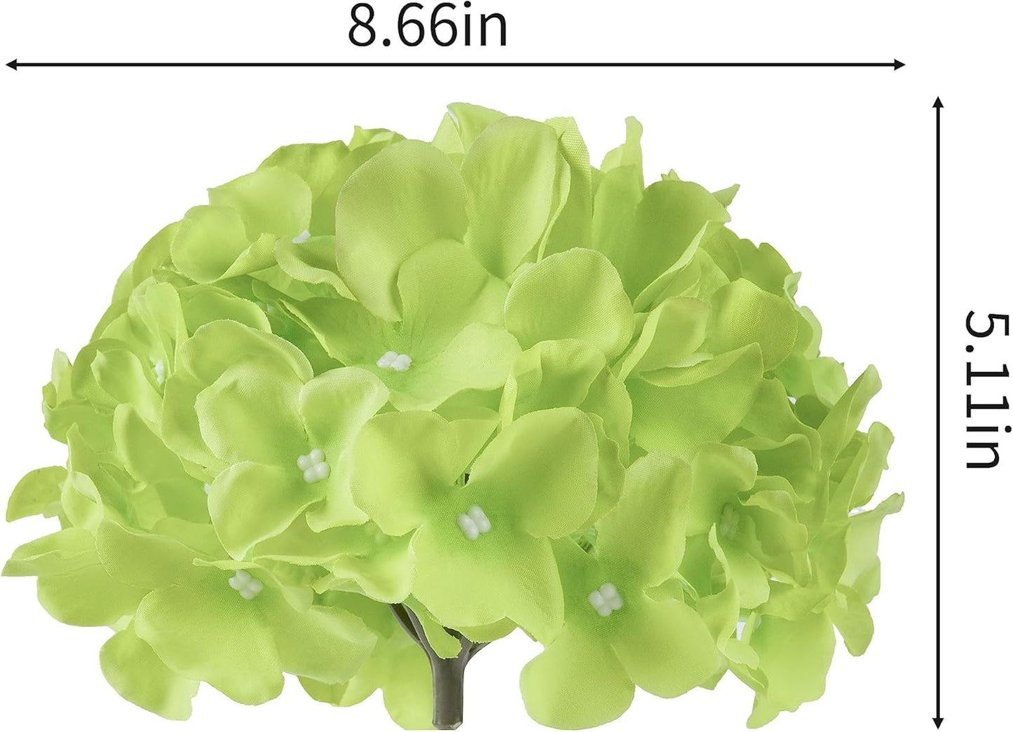 Artificial Hydrangea Silk Flower Heads with Stem Fake Blue Hydrangea Bigger Flowers for Wedding Home Garden Centerpiece Pack of 6