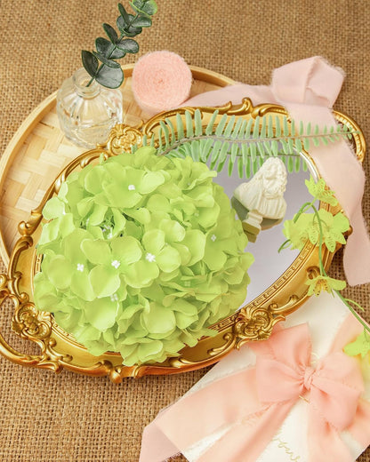 Artificial Hydrangea Silk Flower Heads with Stem Fake Blue Hydrangea Bigger Flowers for Wedding Home Garden Centerpiece Pack of 6
