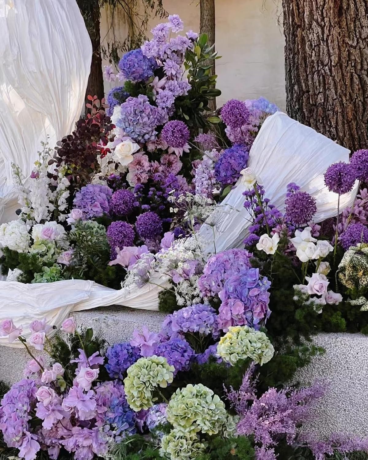 Artificial Hydrangea Silk Flower Heads with Stem Fake Blue Hydrangea Bigger Flowers for Wedding Home Garden Centerpiece Pack of 6