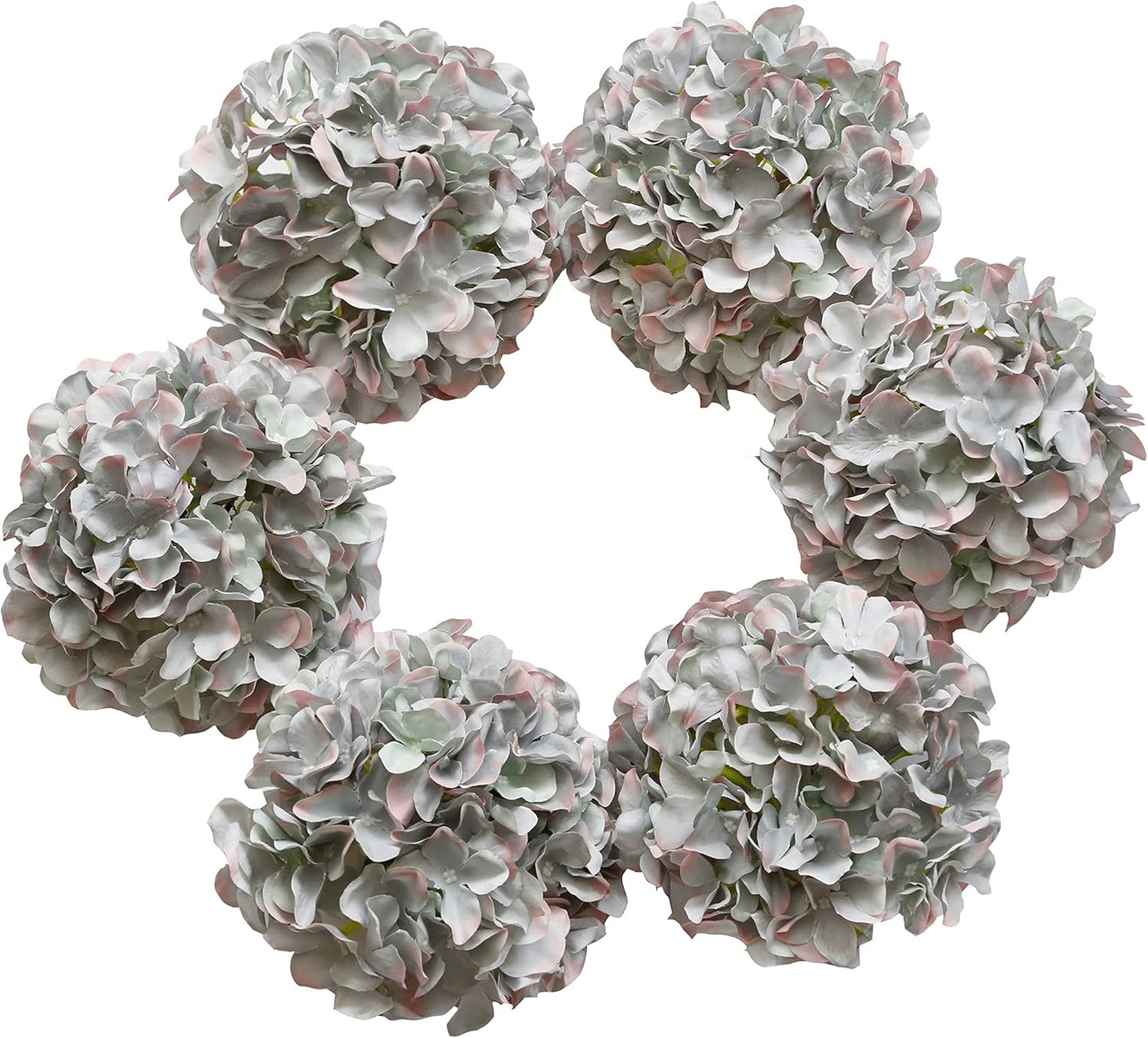 Artificial Hydrangea Silk Flower Heads with Stem Fake Blue Hydrangea Bigger Flowers for Wedding Home Garden Centerpiece Pack of 6