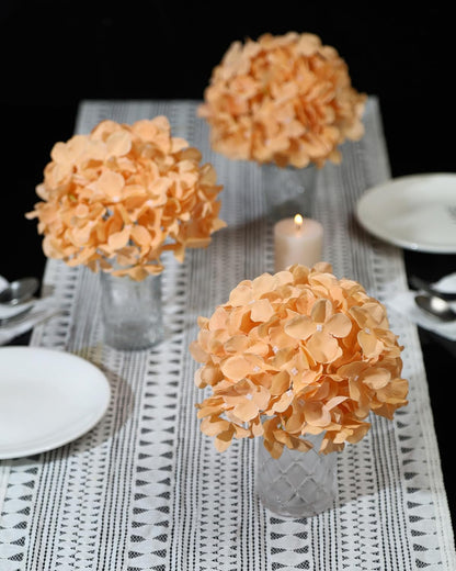 Artificial Hydrangea Silk Flower Heads with Stem Fake Blue Hydrangea Bigger Flowers for Wedding Home Garden Centerpiece Pack of 6