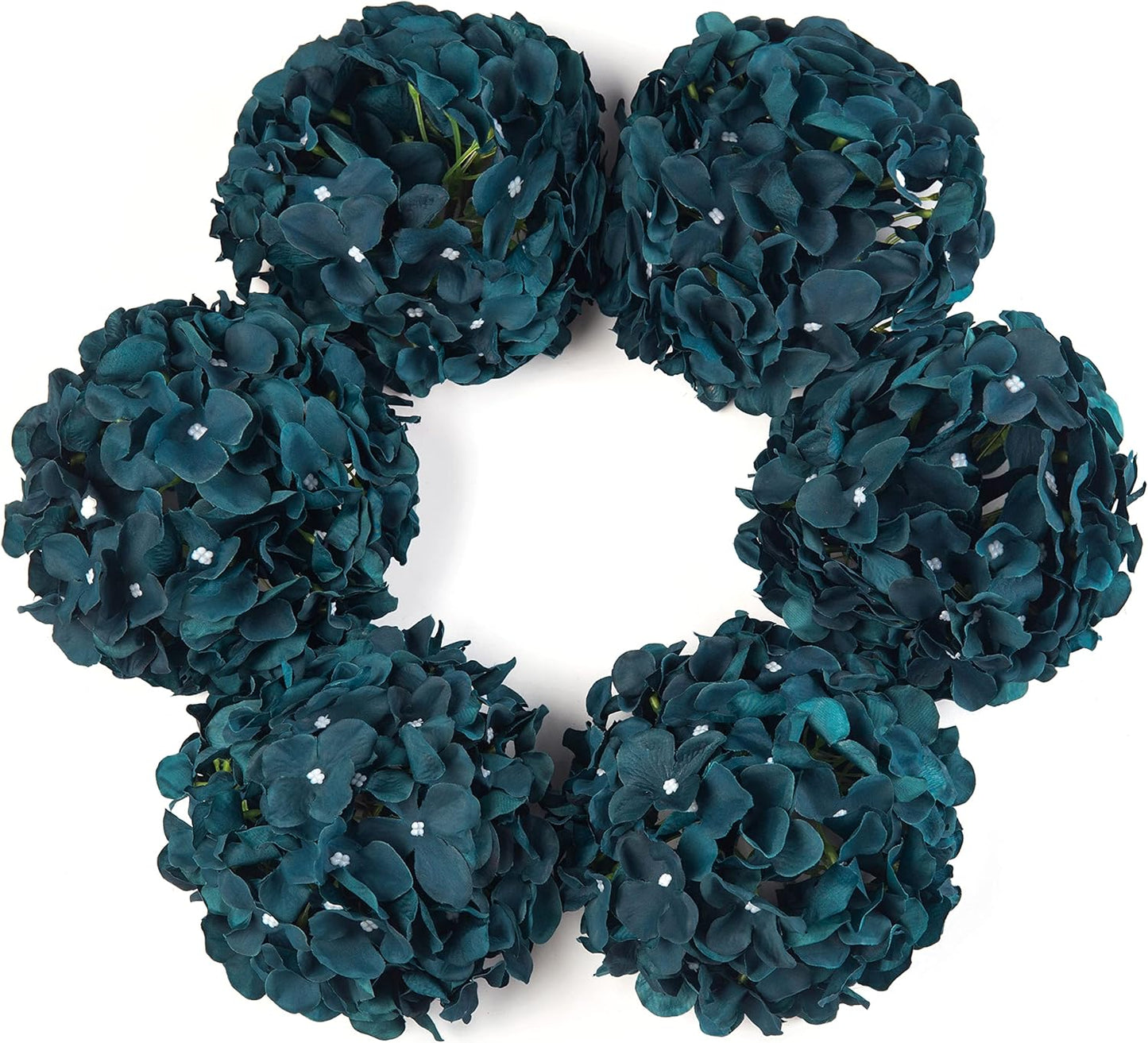 Artificial Hydrangea Silk Flower Heads with Stem Fake Blue Hydrangea Bigger Flowers for Wedding Home Garden Centerpiece Pack of 6
