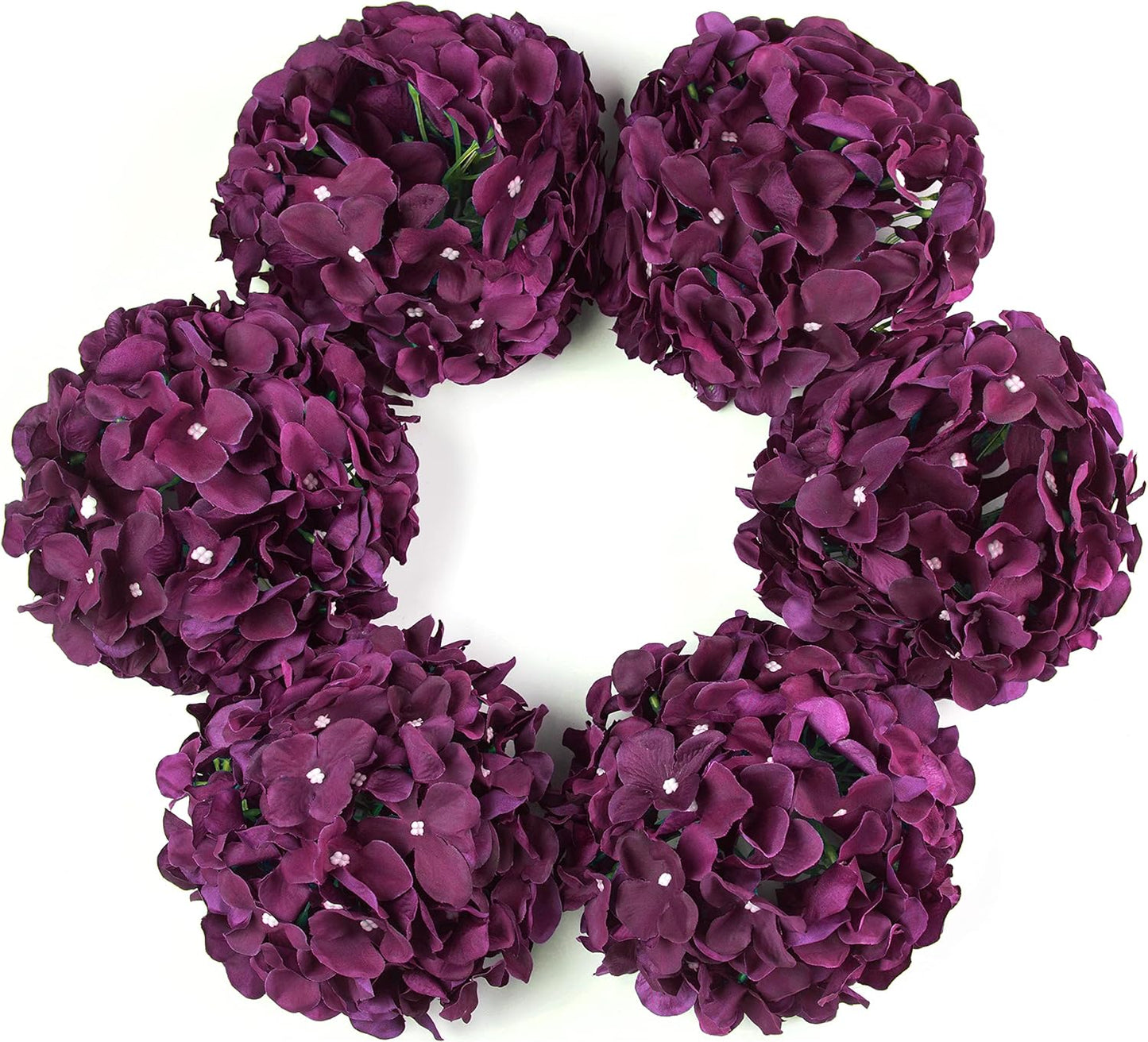 Artificial Hydrangea Silk Flower Heads with Stem Fake Blue Hydrangea Bigger Flowers for Wedding Home Garden Centerpiece Pack of 6
