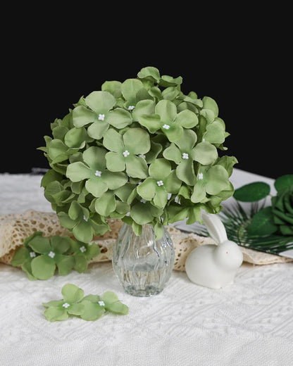 Artificial Hydrangea Silk Flower Heads with Stem Fake Blue Hydrangea Bigger Flowers for Wedding Home Garden Centerpiece Pack of 6