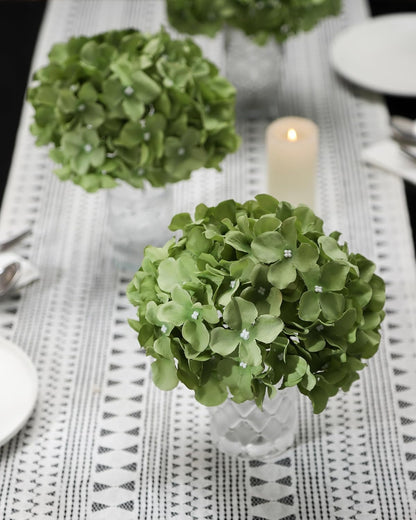 Artificial Hydrangea Silk Flower Heads with Stem Fake Blue Hydrangea Bigger Flowers for Wedding Home Garden Centerpiece Pack of 6