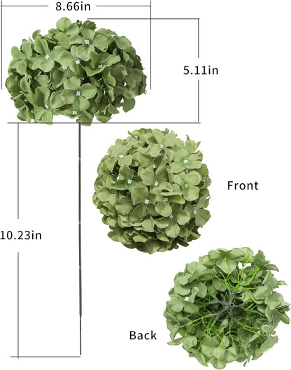 Artificial Hydrangea Silk Flower Heads with Stem Fake Blue Hydrangea Bigger Flowers for Wedding Home Garden Centerpiece Pack of 6