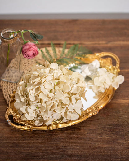 Artificial Hydrangea Silk Flower Heads with Stem Fake Blue Hydrangea Bigger Flowers for Wedding Home Garden Centerpiece Pack of 6