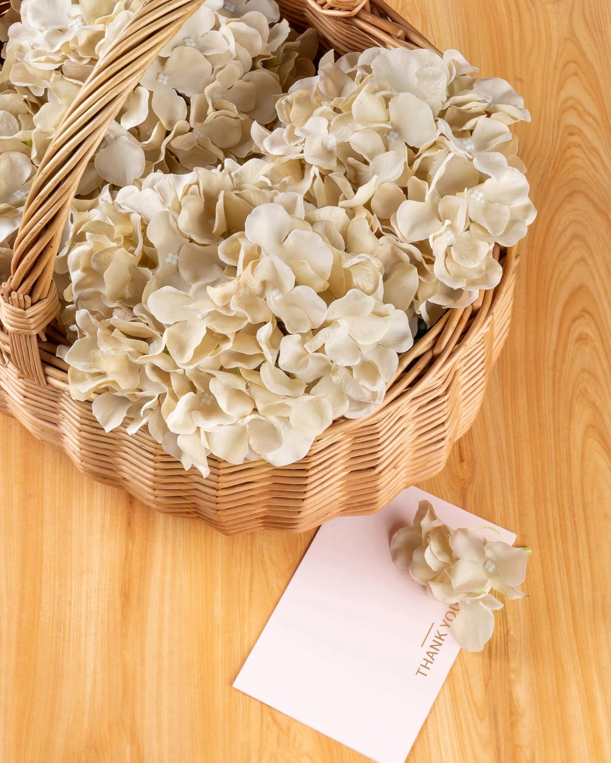 Artificial Hydrangea Silk Flower Heads with Stem Fake Blue Hydrangea Bigger Flowers for Wedding Home Garden Centerpiece Pack of 6
