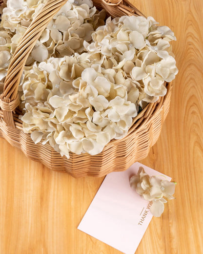 Artificial Hydrangea Silk Flower Heads with Stem Fake Blue Hydrangea Bigger Flowers for Wedding Home Garden Centerpiece Pack of 6