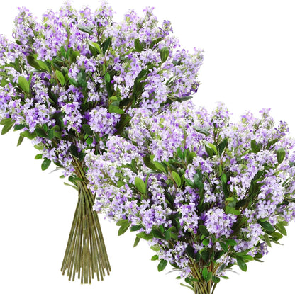 Thiccywoov 10 Pcs 30" Artificial Lilac Flowers Fake Delphinium Antirrhinum Stem Silk Artificial Flower Branch Floral Arrangement for Vase Centerpieces Wedding Bouquet Home (Purple)