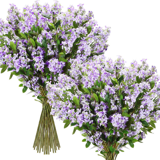 Thiccywoov 10 Pcs 30" Artificial Lilac Flowers Fake Delphinium Antirrhinum Stem Silk Artificial Flower Branch Floral Arrangement for Vase Centerpieces Wedding Bouquet Home (Purple)