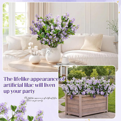 Thiccywoov 10 Pcs 30" Artificial Lilac Flowers Fake Delphinium Antirrhinum Stem Silk Artificial Flower Branch Floral Arrangement for Vase Centerpieces Wedding Bouquet Home (Purple)
