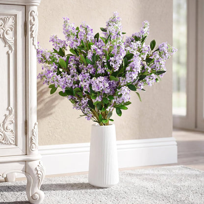 Thiccywoov 10 Pcs 30" Artificial Lilac Flowers Fake Delphinium Antirrhinum Stem Silk Artificial Flower Branch Floral Arrangement for Vase Centerpieces Wedding Bouquet Home (Purple)