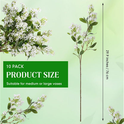 Thiccywoov 10 Pcs 30" Artificial Lilac Flowers Fake Delphinium Antirrhinum Stem Silk Artificial Flower Branch Floral Arrangement for Vase Centerpieces Wedding Bouquet Home (Purple)