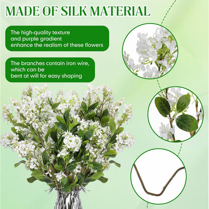Thiccywoov 10 Pcs 30" Artificial Lilac Flowers Fake Delphinium Antirrhinum Stem Silk Artificial Flower Branch Floral Arrangement for Vase Centerpieces Wedding Bouquet Home (Purple)