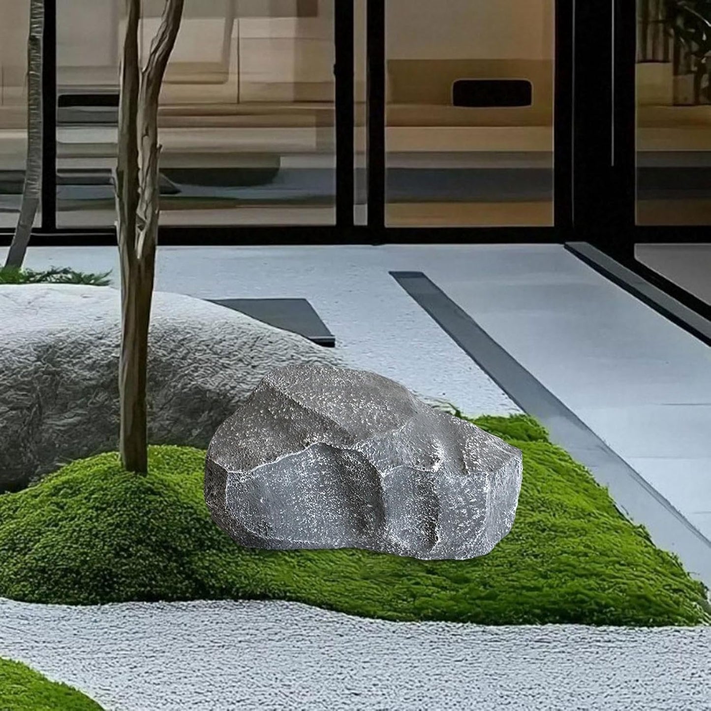 Artificial Rock Faux Stone Sculpture Versatile Pump Cover Creative Portable Landscape Decoration Natural Texture for Patio, 40x22x18cm