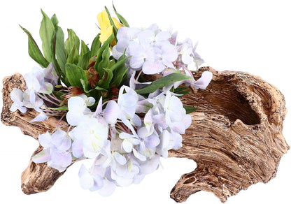Artificial Driftwood Planter, Vintage Stump Log Container Pot