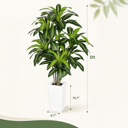 5ft Artificial Wisteria Tree, Fake Tree with Firmly Attached Blooms for Less Shedding, Faux Trees Indoor Outdoor Home Office Living Room Decor, Potted Floor Plant