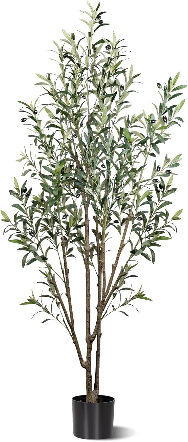 5ft Artificial Wisteria Tree, Fake Tree with Firmly Attached Blooms for Less Shedding, Faux Trees Indoor Outdoor Home Office Living Room Decor, Potted Floor Plant