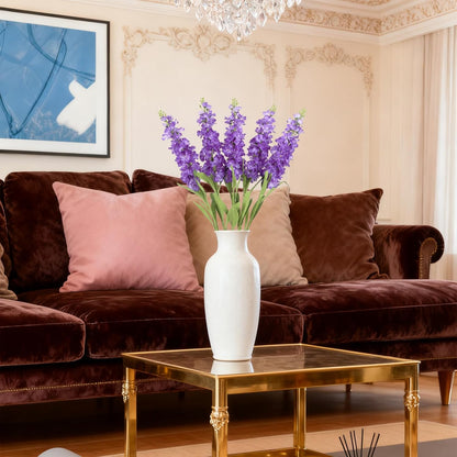 Light Blue Delphinium Artificial Flowers 5PCS Silk Flowers with Stems Snapdragon Long Stem for Tall Vase Home Wedding Centerpieces Decor (Light Blue)