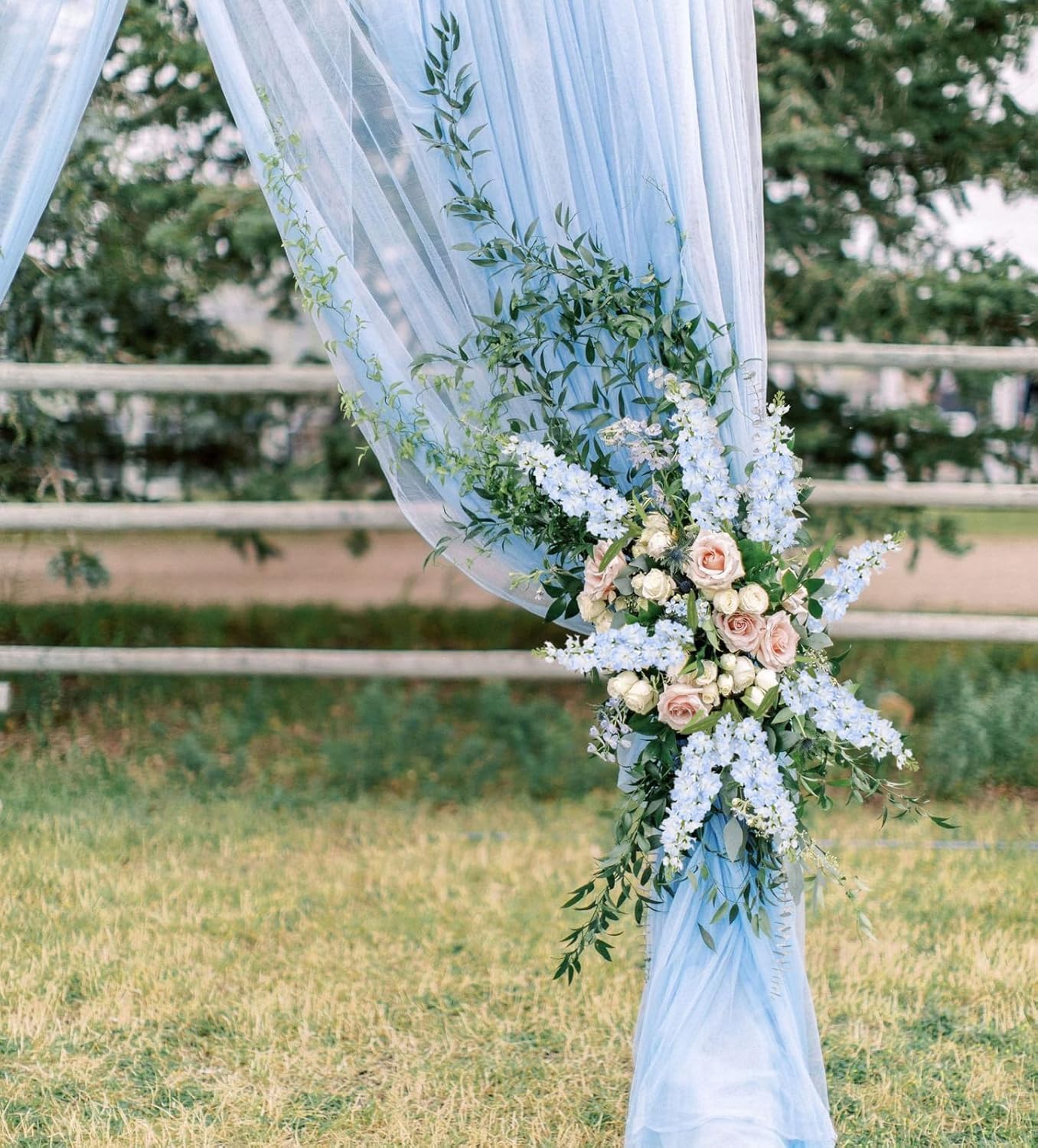 Light Blue Delphinium Artificial Flowers 5PCS Silk Flowers with Stems Snapdragon Long Stem for Tall Vase Home Wedding Centerpieces Decor (Light Blue)