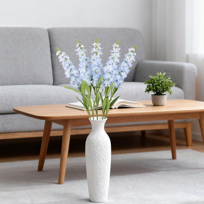 Light Blue Delphinium Artificial Flowers 5PCS Silk Flowers with Stems Snapdragon Long Stem for Tall Vase Home Wedding Centerpieces Decor (Light Blue)
