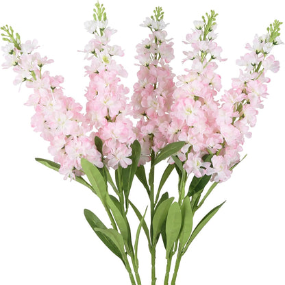 Light Blue Delphinium Artificial Flowers 5PCS Silk Flowers with Stems Snapdragon Long Stem for Tall Vase Home Wedding Centerpieces Decor (Light Blue)
