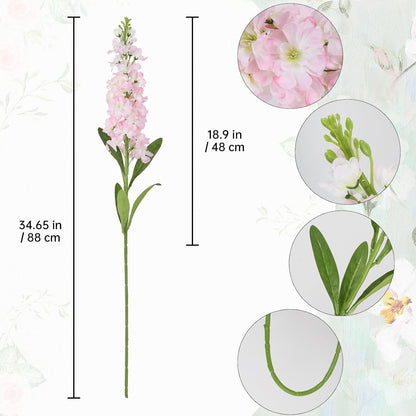Light Blue Delphinium Artificial Flowers 5PCS Silk Flowers with Stems Snapdragon Long Stem for Tall Vase Home Wedding Centerpieces Decor (Light Blue)