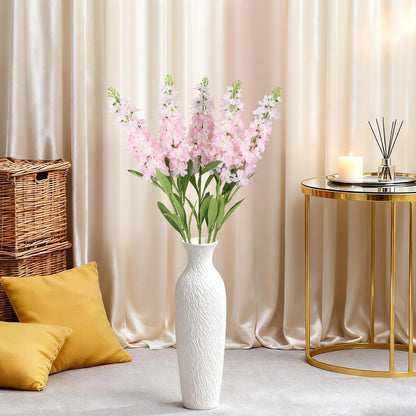 Light Blue Delphinium Artificial Flowers 5PCS Silk Flowers with Stems Snapdragon Long Stem for Tall Vase Home Wedding Centerpieces Decor (Light Blue)