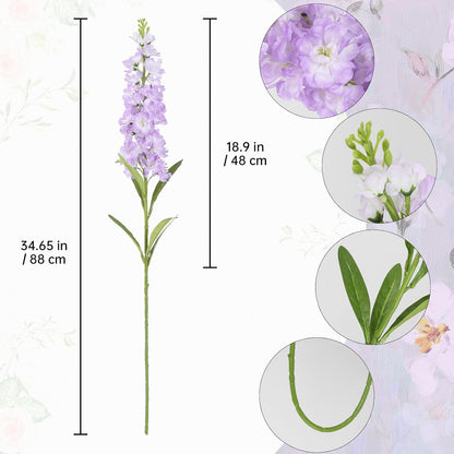 Light Blue Delphinium Artificial Flowers 5PCS Silk Flowers with Stems Snapdragon Long Stem for Tall Vase Home Wedding Centerpieces Decor (Light Blue)