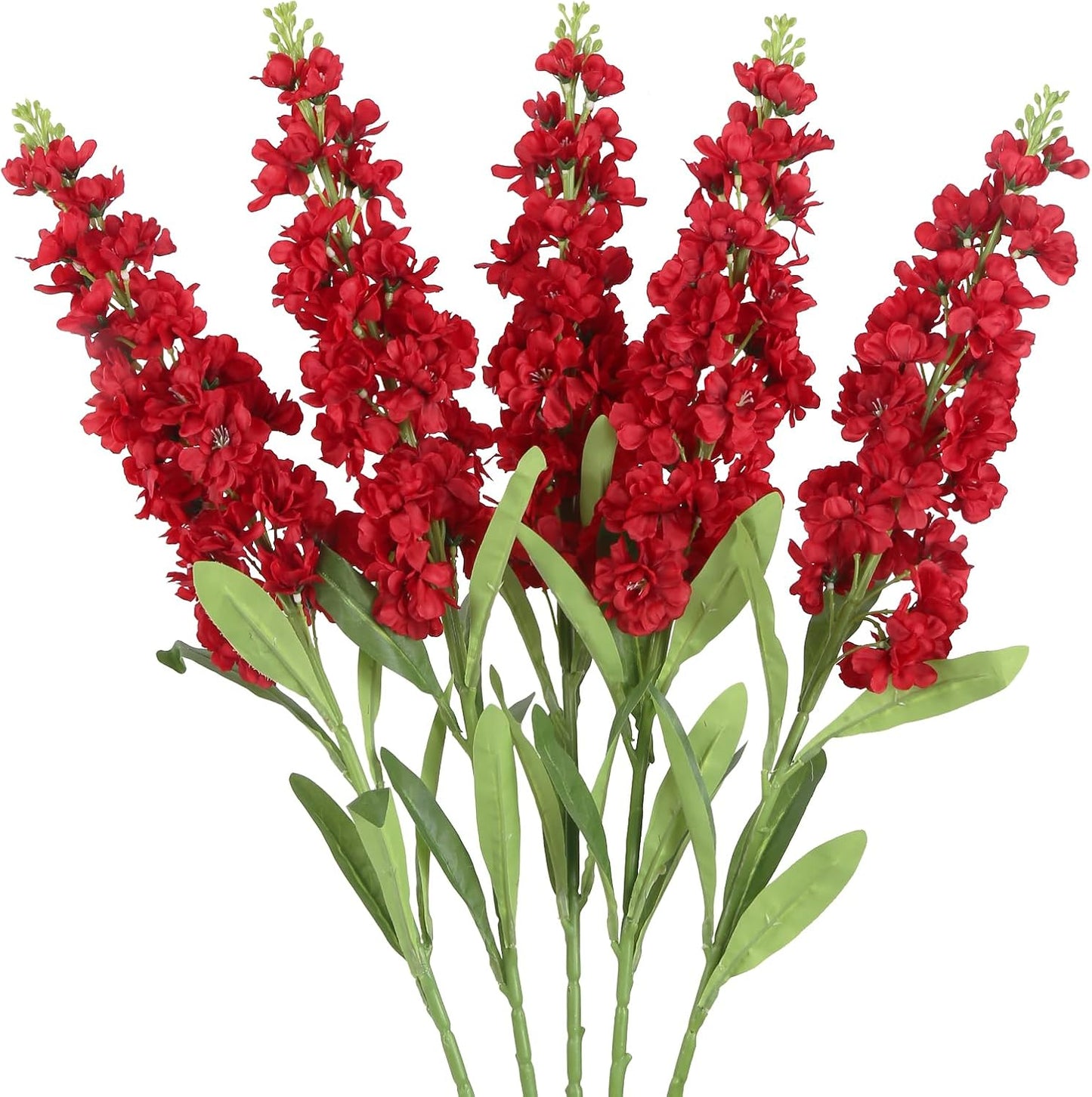 Light Blue Delphinium Artificial Flowers 5PCS Silk Flowers with Stems Snapdragon Long Stem for Tall Vase Home Wedding Centerpieces Decor (Light Blue)