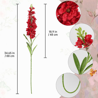 Light Blue Delphinium Artificial Flowers 5PCS Silk Flowers with Stems Snapdragon Long Stem for Tall Vase Home Wedding Centerpieces Decor (Light Blue)