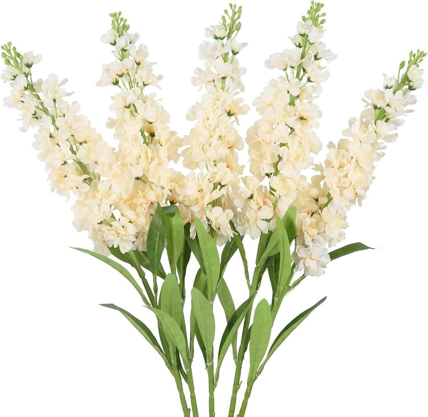 Light Blue Delphinium Artificial Flowers 5PCS Silk Flowers with Stems Snapdragon Long Stem for Tall Vase Home Wedding Centerpieces Decor (Light Blue)