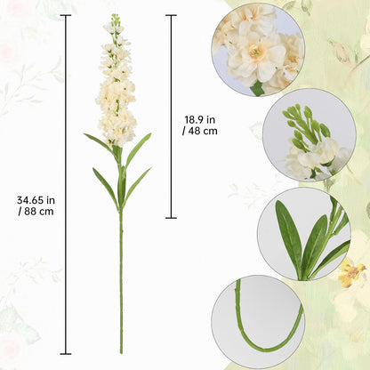 Light Blue Delphinium Artificial Flowers 5PCS Silk Flowers with Stems Snapdragon Long Stem for Tall Vase Home Wedding Centerpieces Decor (Light Blue)