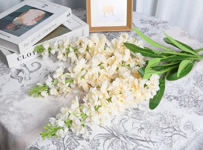 Light Blue Delphinium Artificial Flowers 5PCS Silk Flowers with Stems Snapdragon Long Stem for Tall Vase Home Wedding Centerpieces Decor (Light Blue)