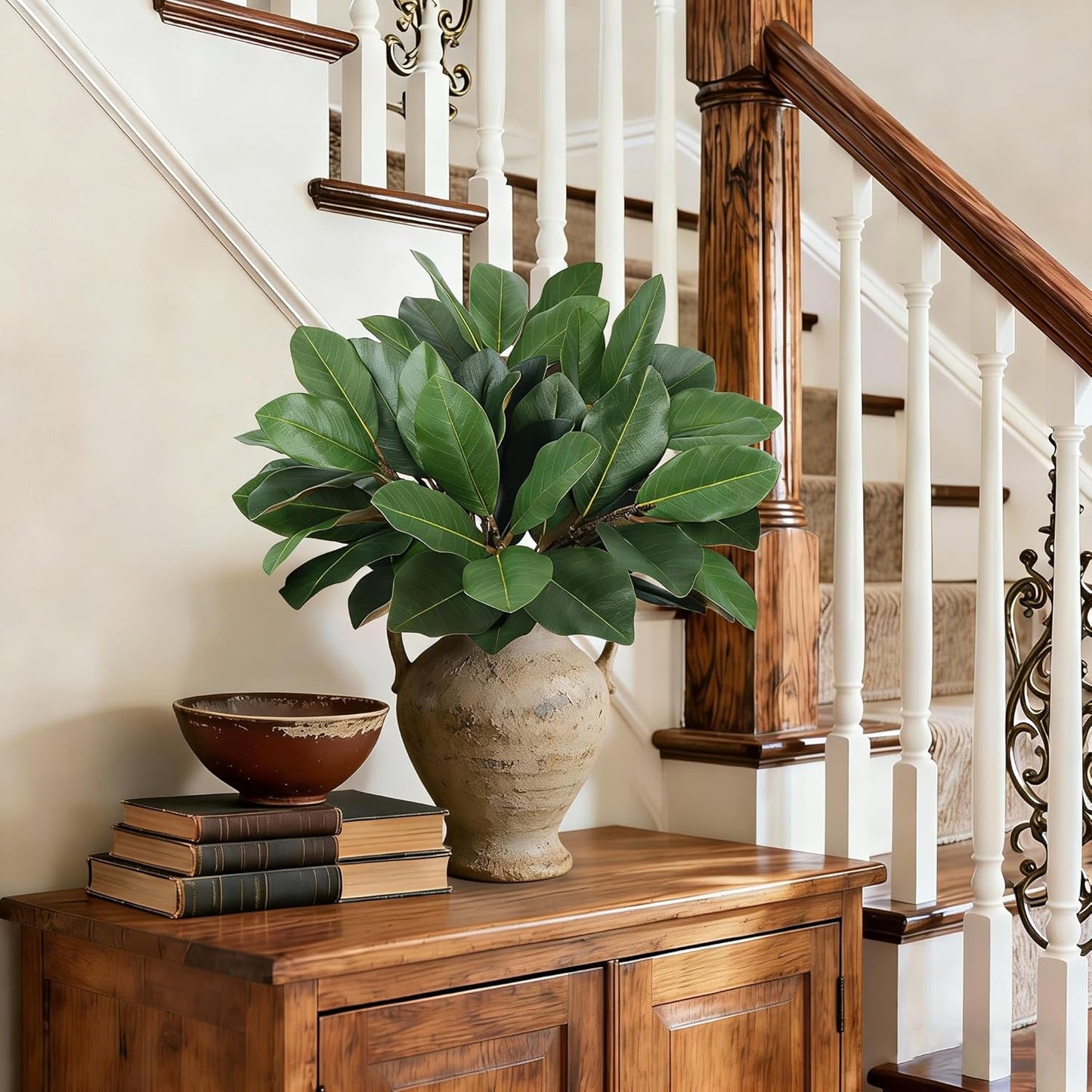 3 PCS 32" Magnolia Leaves Artificial Magnolia Stems Greenery for Vase