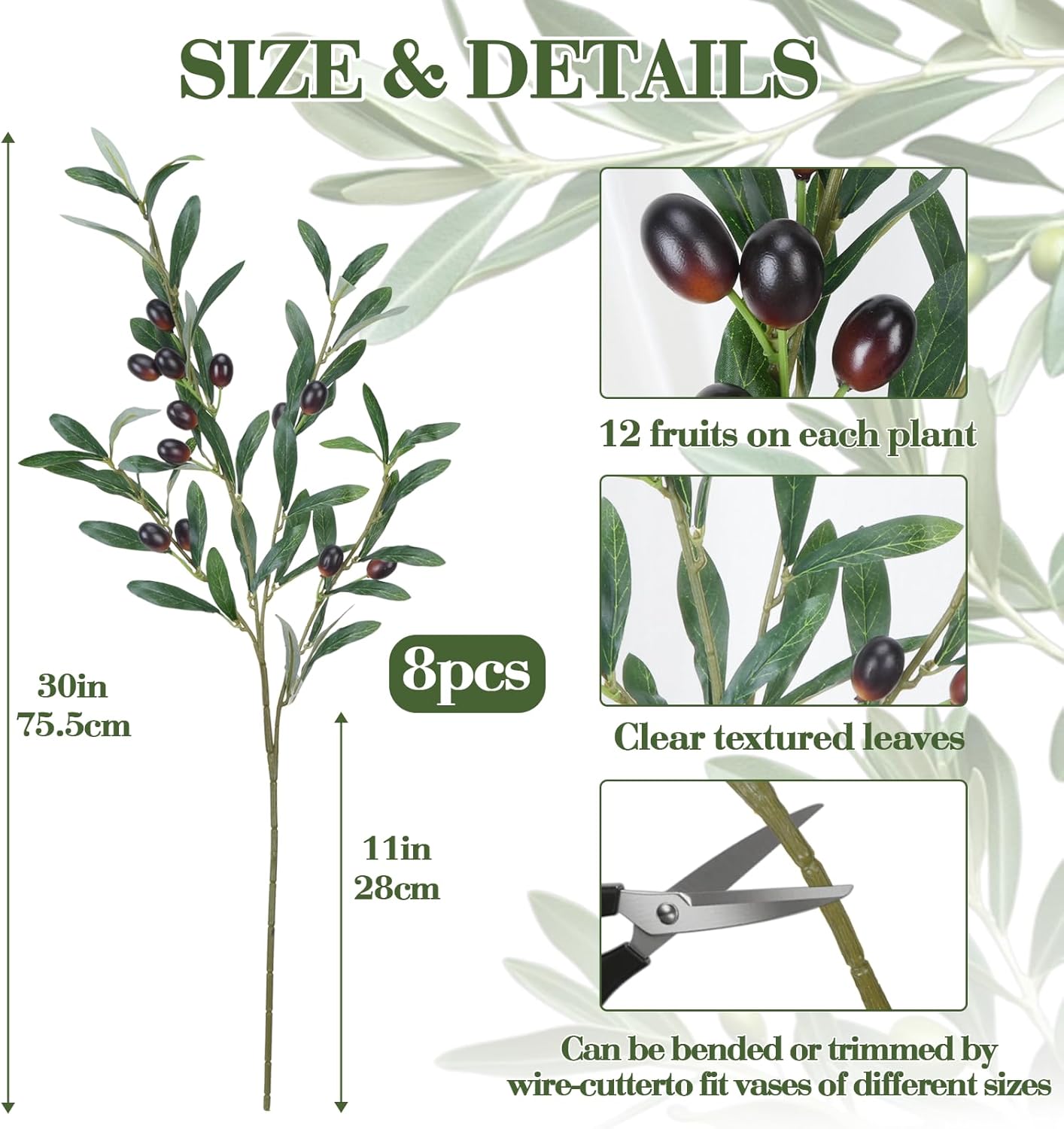 3 PCS 32" Magnolia Leaves Artificial Magnolia Stems Greenery for Vase