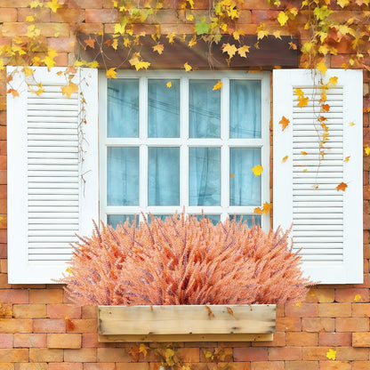 Artificial Flowers for Outdoors UV Resistant, 15 Bundles Fake Flowers Faux Plastic Plants Purple Lavender for Home Office Wedding Garden Porch Window Box Decor