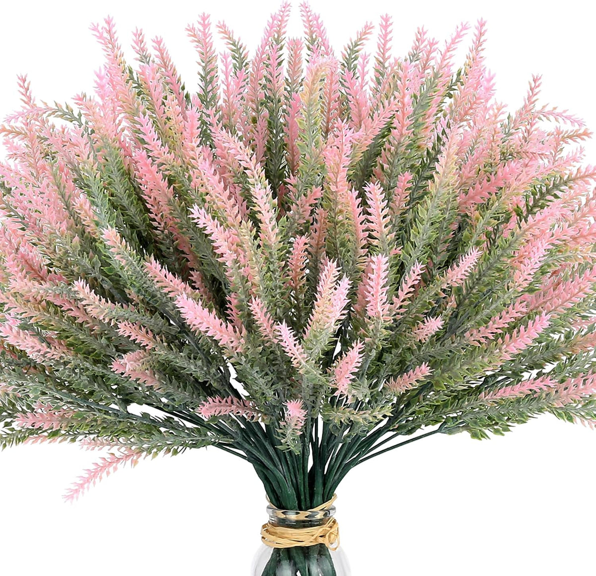 Artificial Flowers for Outdoors UV Resistant, 15 Bundles Fake Flowers Faux Plastic Plants Purple Lavender for Home Office Wedding Garden Porch Window Box Decor