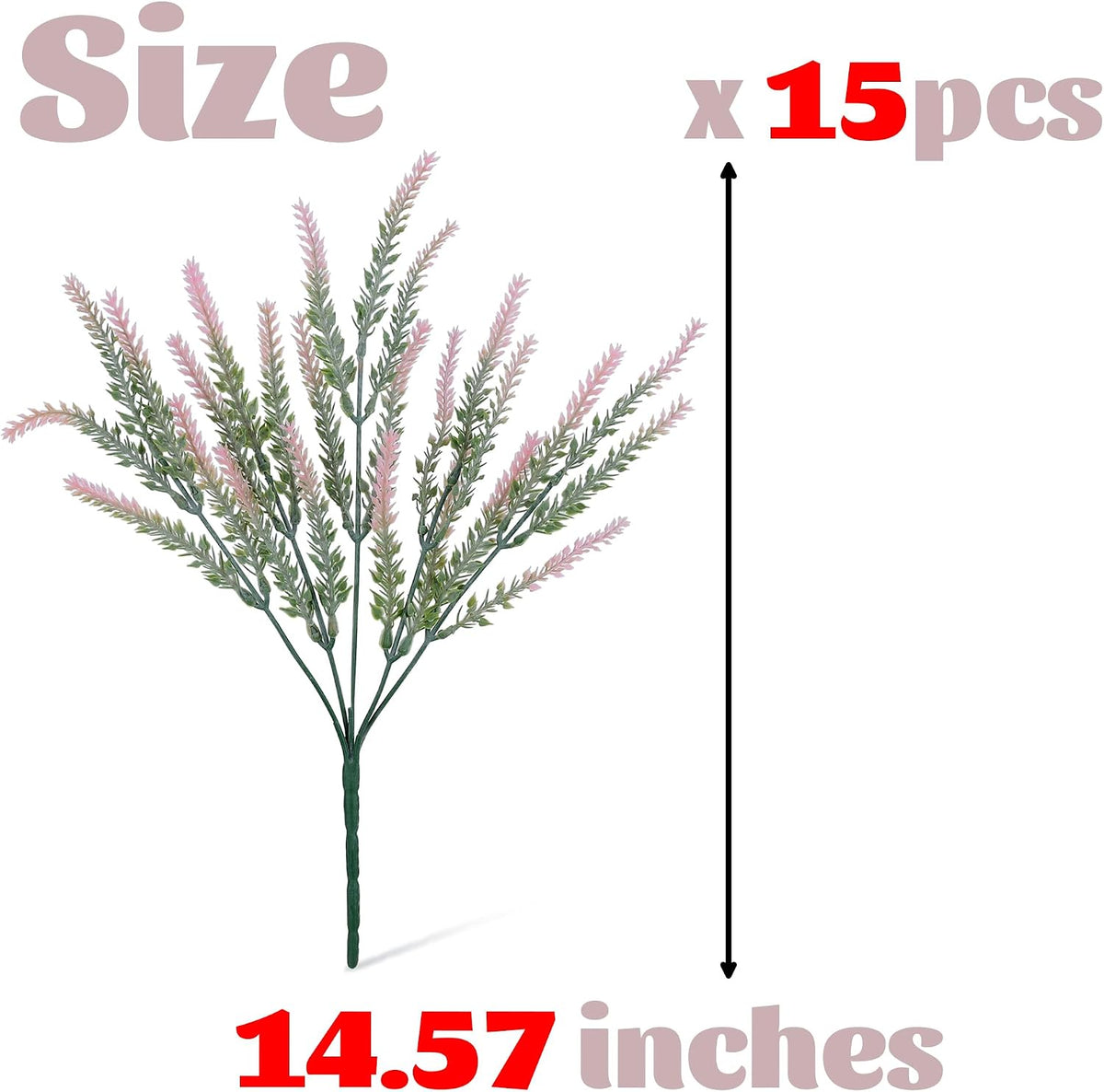 Artificial Flowers for Outdoors UV Resistant, 15 Bundles Fake Flowers Faux Plastic Plants Purple Lavender for Home Office Wedding Garden Porch Window Box Decor