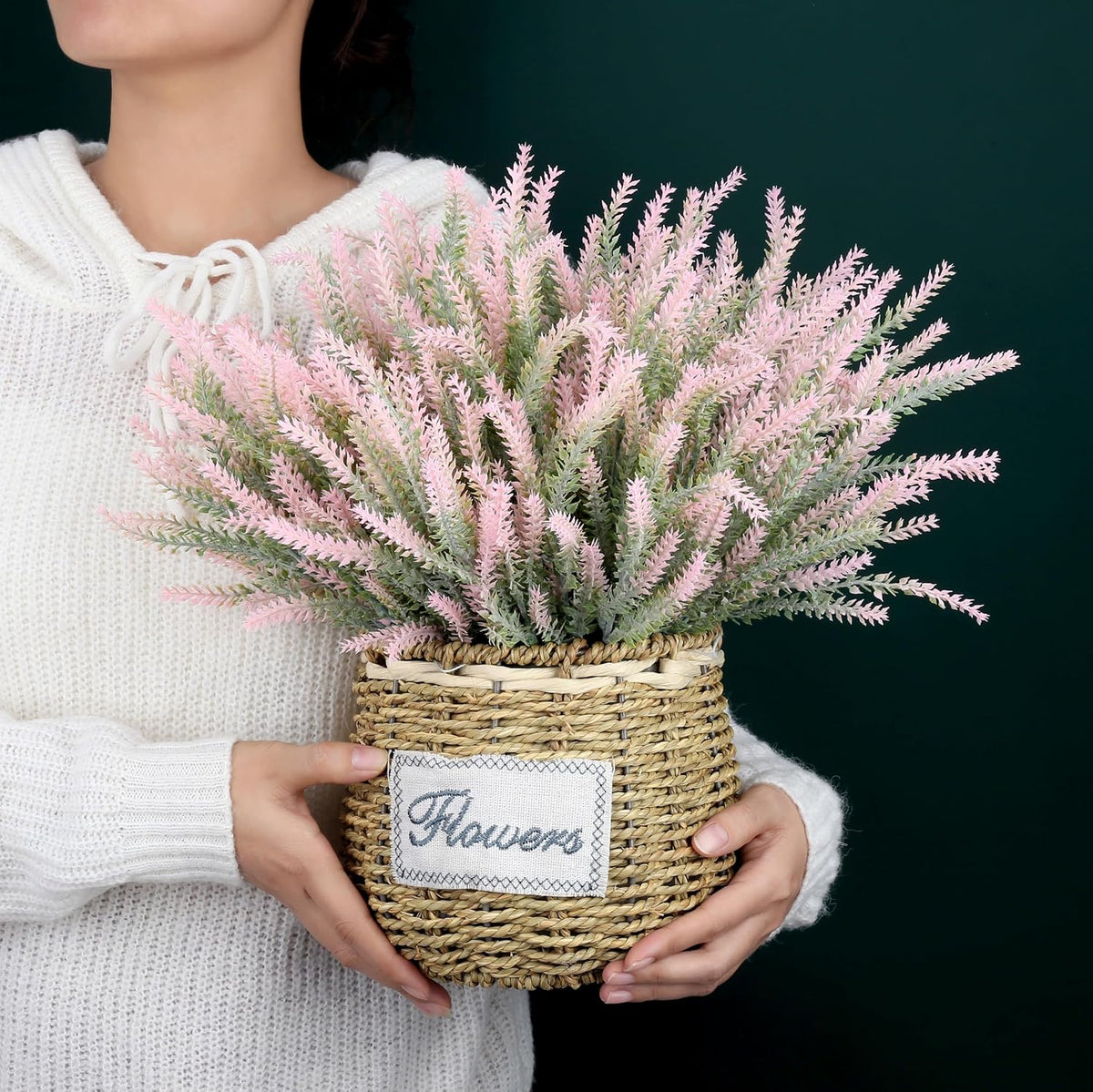 Artificial Flowers for Outdoors UV Resistant, 15 Bundles Fake Flowers Faux Plastic Plants Purple Lavender for Home Office Wedding Garden Porch Window Box Decor